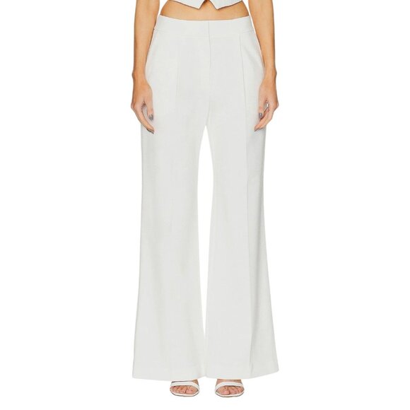 SANS FAFF Pin Tuck Palazzo Pants in White Small New Womens Tailored Trousers - Picture 4 of 13